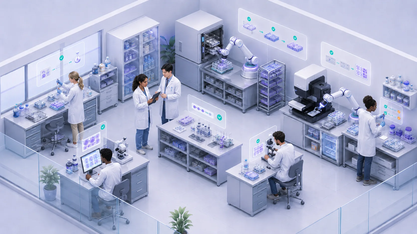 Bench lab · overnight handling · linked to ELN
